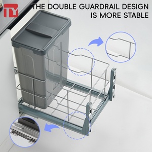 Modern Pull Out Double Bin Eco-Friendly Multi-Function Steel+ABS Trash Can 3-Year Warranty Bottom Mount Waste Sorting System - Product Image 5