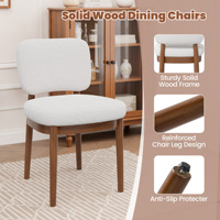Chaises de salle à manger modernes en velours rembourrées, dossier ergonomique incurvé, pieds en bois durables et écologiques pour la maison, le bureau, la salle de bain, l'hôtel