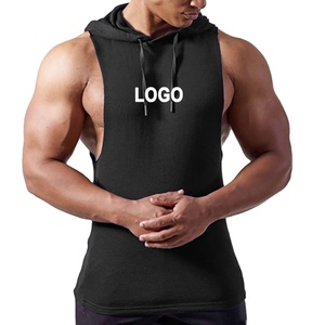 men's streetwear hoody white black fashion <span class=keywords><strong>stranger</strong></span> <span class=keywords><strong>things</strong></span> tie dye cotton crop tank top oversized sleeveless gym hoodies for men - Product Image 1