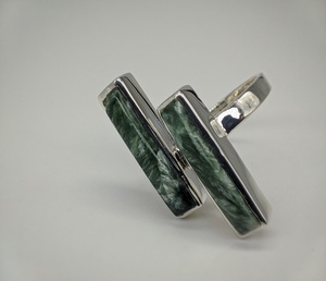 Elegant Natural Surfinite Stone <b>Ring</b> Adjustable <b>Open</b> Handmade Gemstone Jewelry for Women and Men with Timeless Polished Crystal - Product Image 1