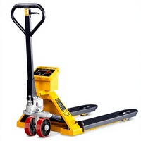 Pallet Jack Hidrolik Manual dengan Timbangan dan Printer 2 Ton, Hand Pallet Truck untuk Logistik Gudang