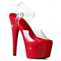 Sandales à plateforme transparentes en PVC à bout ouvert, talon aiguille de 17 cm, dessus transparent, chaussures de danse pour femmes, accessoires de clubbing, fournisseur d'usine