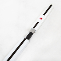 Espada de Anime Blanca Elegante de PU Segura - Accesorio de Cosplay con Detalles Negros Intrincados