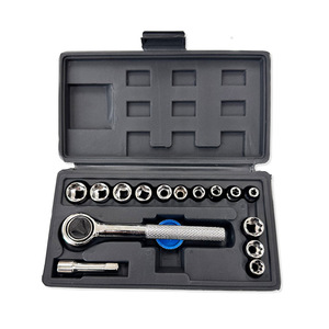 Kit riparazione Auto <span class=keywords><strong>17</strong></span> pezzi strumenti <span class=keywords><strong>a</strong></span> mano <span class=keywords><strong>chiave</strong></span> <span class=keywords><strong>a</strong></span> <span class=keywords><strong>bussola</strong></span> per la riparazione di biciclette in acciaio al carbonio Set utensili - Product Image 1
