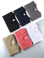 Kaus lengan pendek kasual warna polos 100% kaos dalam olahraga katun murni dengan leher bulat dan pola cetak