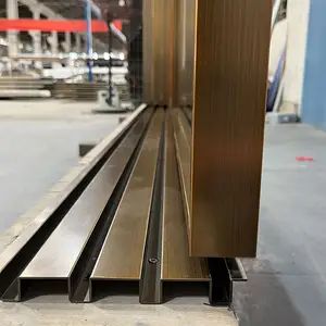 Australian Style Narrow Metal Frame Tempered Glass Pane Sliding