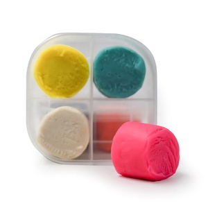 Nuevo estilo de fábrica, caja de plástico de 4 rejillas, embalaje, 4 colores, 1oz, Color ecológico, juguetes DIY para niños, <span class=keywords><strong>plastilina</strong></span> - Product Image 1