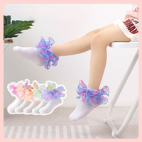 Chaussettes en dentelle pour enfants, fines, décontractées, en polyester et coton, respirantes, anti-transpiration, anti-bactériennes, confortables, directement de l'usine