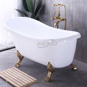 Baignoire autoportante à trempage profond | Baignoire à pantoufles en acrylique moderne avec un design élégant pour la salle de bain - Product Image 3