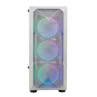 Boîtier PC R11 OEM blanc de taille moyenne avec panneau frontal en verre trempé et panneau avant en maille