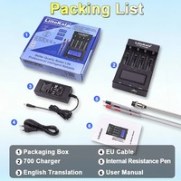 Chargeur de batterie intelligent Liitokala Lii-700 12V/5A, 4 emplacements, charge rapide 3A avec test IR et de capacité pour batteries Li-ion LFP 18650 21700 26650