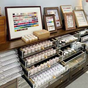 ตู้โชว์เคาน์เตอร์ร้านทำเล็บสไตล์วินเทจสีวอลนัท ตู้เก็บยาทาเล็บ ตู้เก็บเจลทาเล็บ ตู้เก็บของร้านทำเล็บ - Product Image 4