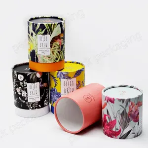 Chá tubo de papel de embalagem de papelão de qualidade alimentar recipiente do cilindro para embalagem caixa de chá rodada