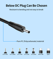 Adaptador de Corriente para PC de 100-240 VCC de Entrada, 12 V 3 A, con Certificación FCC, CE y ROHS, de 1-24 V, 100-3000 mA, Enchufable