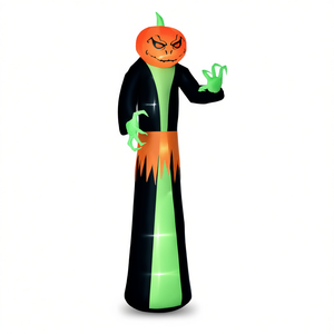 Decoración Inflable de Hombre Calabaza de Halloween para Jardín, Material de PVC, 6 Pies de Altura, Decoración Festiva para Fiestas en el Jardín - Product Image 1
