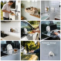 Table pliable d'extérieur en ABS pour voiture/camping-car/bateau avec rangement, bureau d'ordinateur, pompe à air et ventouse