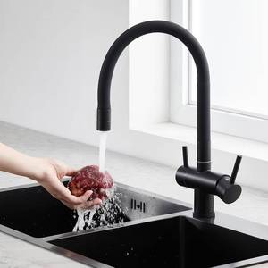 ราคาขายส่งจากโรงงาน ก๊อกน้ำห้องครัวสแตนเลส 3 ทาง สีดำ ได้รับการรับรองมาตรฐาน UPC ปราศจากสารตะกั่ว - Product Image 2