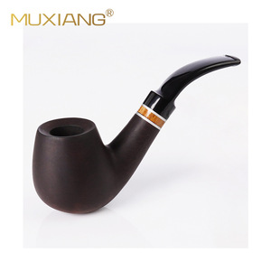 Muxiang Wooden Smoking Pipe Bent Type 9mm Filter Handmade Solid Wood Tobacco Pipe Personal Gift - Product Image 5
