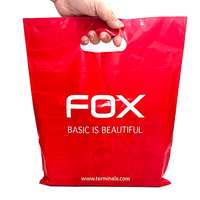 Sac de courses personnalisé en PE avec poignée découpée, écologique, réutilisable, robuste, avec logo sur mesure