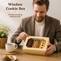 Scatola per Biscotti Personalizzata in Cartone Biodegradabile con Finestra, per Imballaggio Alimentare e Prodotti da Forno