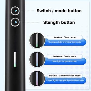 Brosse à dents électrique sonique intelligente rechargeable personnalisée avec fonction de blanchiment, étanche IPX7, poils souples, pour adultes et enfants - Product Image 2