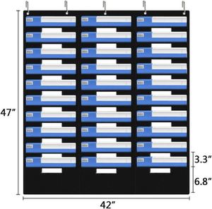 30 Pockets Wall Hanging <b>File</b> <b>Folders</b> Organizer Wall Mount Document Letter Organizer Heavy Duty Storage Pocket Chart - Product Image 3