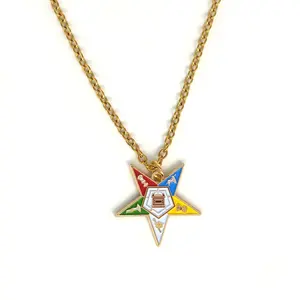 Épingle de collier personnalisée avec logo O.E.S, épingle de charme en métal, badge de revers