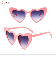 Lunettes de soleil tendance en forme de cœur pour femmes, verres UV400, vente en gros à prix réduit, best-seller
