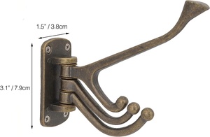 Multi-ngạnh Xoay Xoay Treo Tường <span class=keywords><strong>Antique</strong></span> Bronze Mộc Mạc Coat Robe Hat Bag Khăn Hanger Hook - Product Image 2