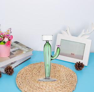 Portavelas de cristal con forma de <span class=keywords><strong>cactus</strong></span> 3D personalizado al por mayor - Product Image 3