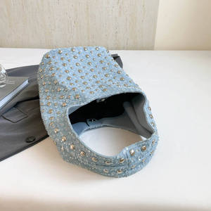 Fashion retro rivet Y2k shoulder bag women's water bucket leather bucket designer Hobo <b>handbag</b> - Product Image 6