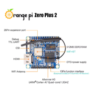Orange Pi Zero Plus 2 Allwinner H3 512 Mo de RAM WiFi - Carte de développement informatique à puce unique Android 4.4 Ubuntu en aluminium