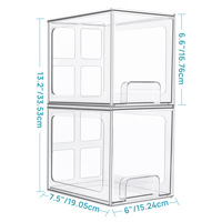 Tiroir de rangement empilable transparent en acrylique pour cuisine, médicaments, maquillage, armoire