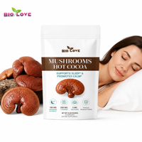 Mélange de boisson au chocolat chaud aux champignons Marque Blanche Magnésium L-Théanine 3mg Mélatonine Favorise le sommeil et la détente Adultes 300g 30 portions