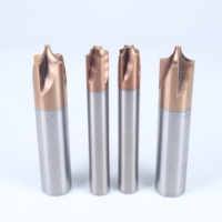 Fraise à rayonner en carbure monobloc à 4 dents, revêtement bronze, pour arrondissement d'angles, outil de fraisage CNC