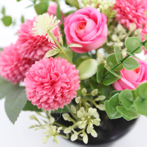 <span class=keywords><strong>Fleurs</strong></span> artificielles en soie personnalisées bon marché en gros pour cimetière, chrysanthème en pot, rose pour la décoration des tombes - Product Image 5
