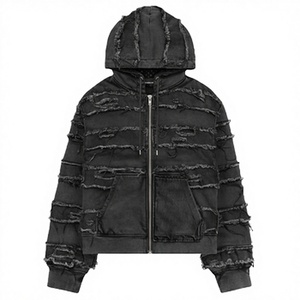เสื้อฮู้ดซิปหนาแบบ Heavyweight ปักโลโก้ตามสั่ง ดีไซน์วินเทจขาดๆ แบบ Distressed 100% - Product Image 3