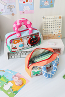 Mignon étui à crayons transparent en PVC avec poignée grande capacité sac cosmétique pochette de rangement de papeterie fournitures scolaires