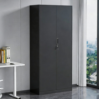 Armoire de rangement moderne en métal avec 2 portes et serrure à 3 points, pour bureau et école, design panneau, hauteur réglable