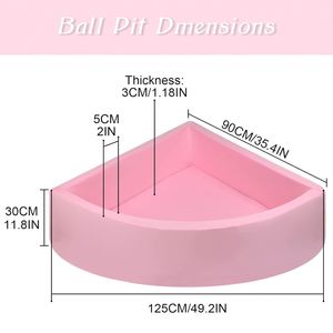 Piscine à balles en mousse à mémoire de forme rose clair en forme d'éventail, équipement souple pour tout-petits et enfants - Prix de gros - Product Image 3