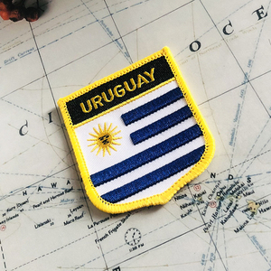 Parches Bordados con la Bandera Nacional de URUGUAY, Insignia en Forma de Escudo y Pin Cuadrado, Juego para Decorar en Brazalete de Tela o Mochila - Product Image 3