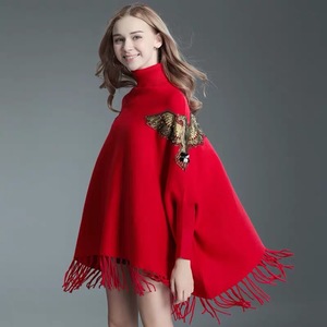 Oem rotolo collo doppio lavoro a <span class=keywords><strong>maglia</strong></span> nappe del capo delle donne di origine animale <span class=keywords><strong>brillantini</strong></span> maglione pullover scialli - Product Image 6