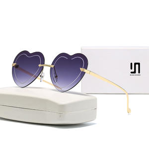 Lunettes de soleil pour femmes en forme de cœur, monture métallique, verres dégradés UV400, légères, tendance, type 3, origine Taizhou - Product Image 4