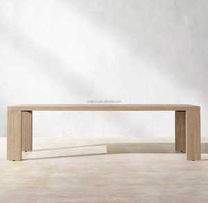 Ensemble de table à manger longue en teck massif pour patio extérieur au design luxueux, 8 places - Product Image 4