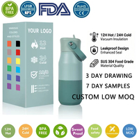 Bouteille d'eau isotherme en acier inoxydable à double paroi, anti-fuite, sans BPA, avec logo personnalisé, 30 oz/24 oz/12 oz