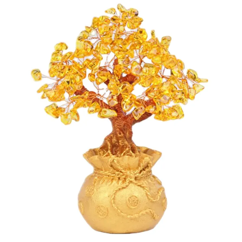 De cristal de árbol de la suerte dinero bolsa, árbol de dinero de moda creativa Decoración de casa decoración de escritorio