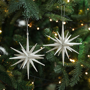 Juego de 2 Adornos Colgantes para Árbol de Navidad, Estrella Morava Grande de Plástico con Purpurina, 6 Pulgadas, Decoraciones Festivas - Product Image 3