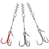1 #   Set Rig Pancing Tiga Mata Kail 1/0 2/0 dengan Tiga Warna Kawat Baja, Dilengkapi Mata Kail Kawat Baja dengan Titik Pengunci Pegas
