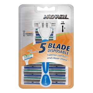 HAOWELL 五军刀片剃须刀剃须刀刀片可替换 OEM 月 + 4/13 盒吸塑 - Product Image 5