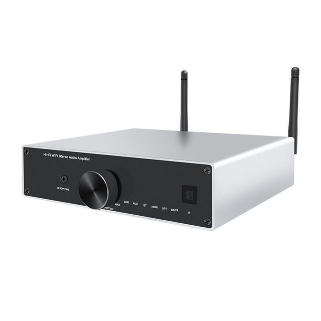 HiFi Stereo Amplifier WiFi2.4G BT5.0 H-DMI LAN AUX Optical Input Multi-room Playback Solution Home Audio System Amp